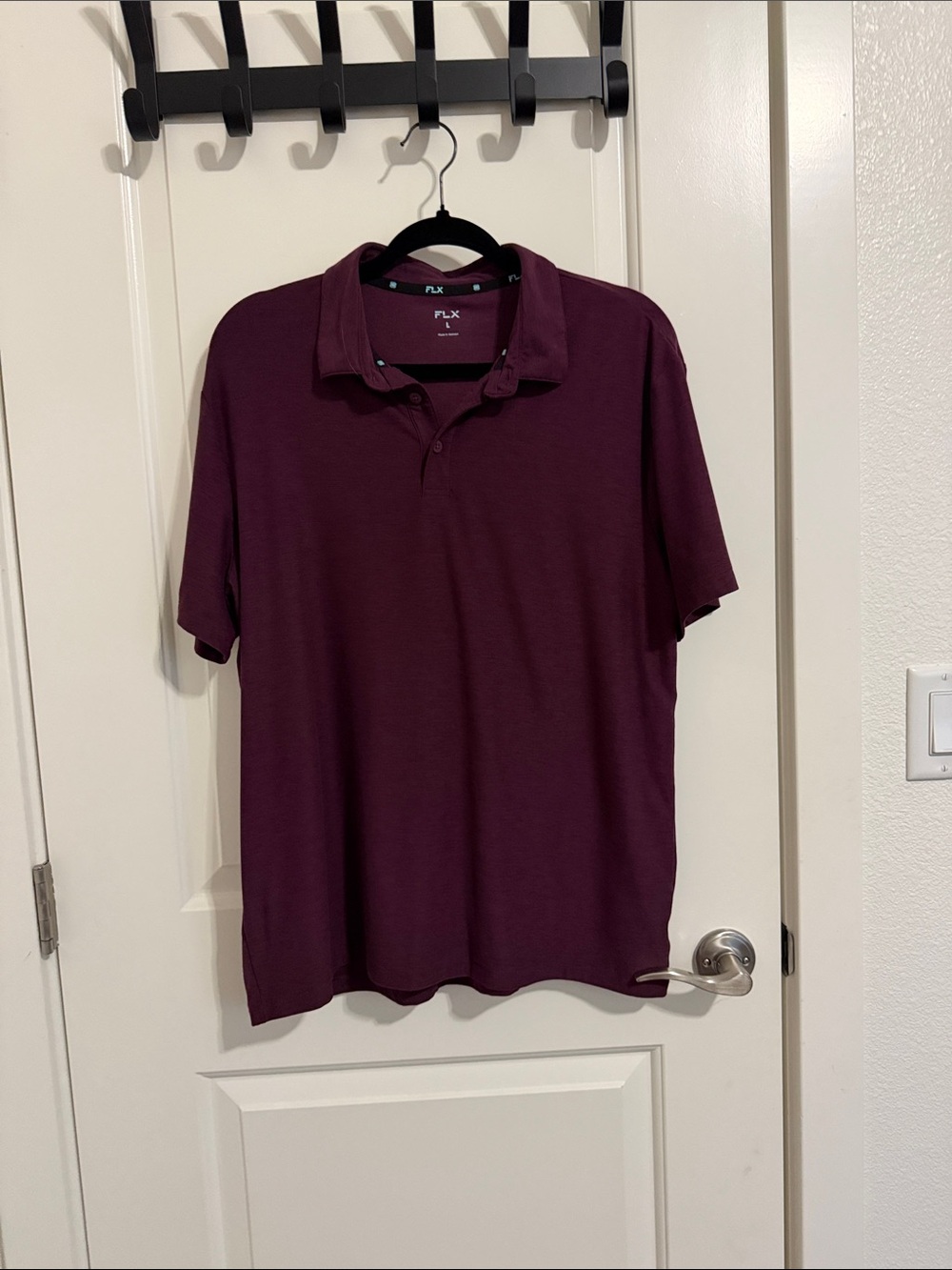 FLX Men's Short-Sleeve Polo in Deep Burgundy